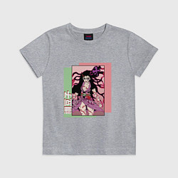 Футболка хлопковая детская Клинок рассекающий демонов Незуко Демон, цвет: меланж