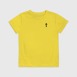 Детская футболка Сокрушу пред ним врагов его малый крест черный