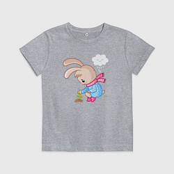 Детская футболка Зайка посадил цветок