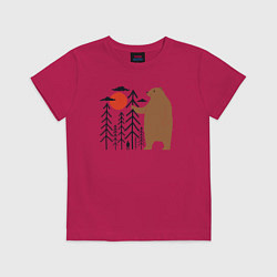 Детская футболка Человек и медведь