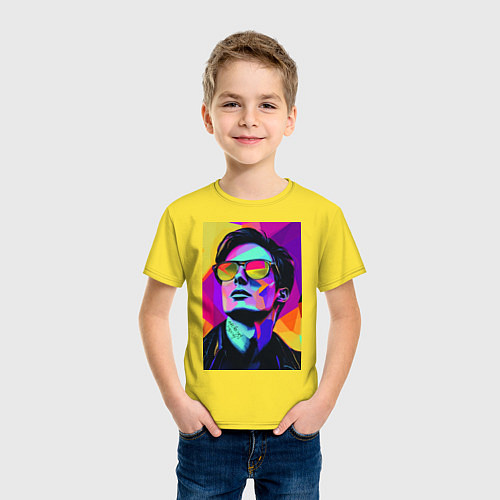 Детская футболка Портрет Дурова pop art / Желтый – фото 3
