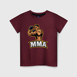 Футболка хлопковая детская Fighter MMA, цвет: меланж-бордовый