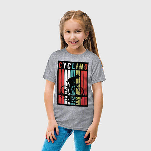 Детская футболка Велосипедный спорт / Меланж – фото 4