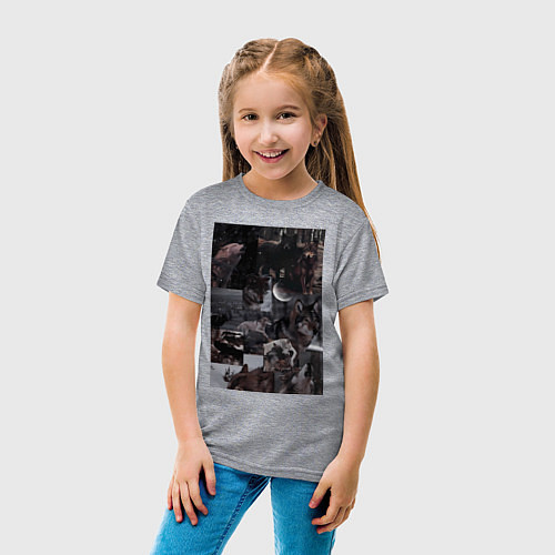 Детская футболка Волки коллаж / Меланж – фото 4