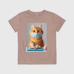 Детская футболка Рыжий кот хирург - нейроарт