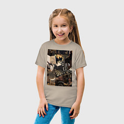 Футболка хлопковая детская Шахматы коллаж, цвет: миндальный — фото 2