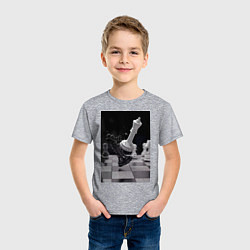 Футболка хлопковая детская Шахматы эстетика, цвет: меланж — фото 2