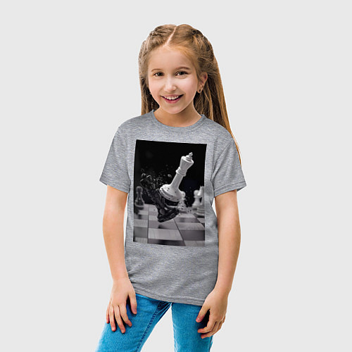 Детская футболка Шахматы эстетика / Меланж – фото 4