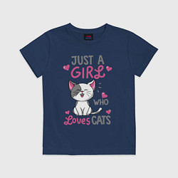 Детская футболка Just a girl who loves cats