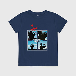 Футболка хлопковая детская Depeche Mode world in my eyes: red rose, цвет: тёмно-синий