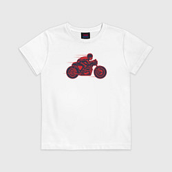 Футболка хлопковая детская Speedy biker, цвет: белый