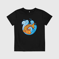 Детская футболка Золотая рыбка в море