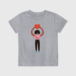 Футболка хлопковая детская Просто любить, цвет: меланж