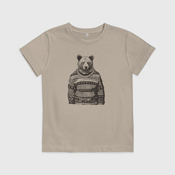 Детская футболка Медведь в свитере новогодний
