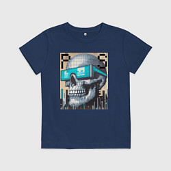 Детская футболка Pixel skull - ai art fantasy