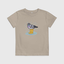 Детская футболка Голубь в классных резиновых сапожках