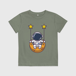 Детская футболка Космонавтик на качелях