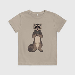Детская футболка Енот арт