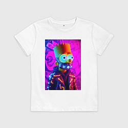 Детская футболка Барт Симпсон в респираторе - неоновое свечение