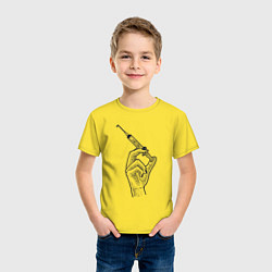 Футболка хлопковая детская Шприц с вакциной, цвет: желтый — фото 2