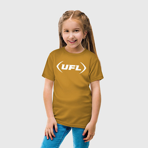 Детская футболка Ufl logo / Горчичный – фото 4