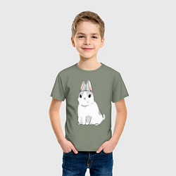 Футболка хлопковая детская Кролик жует траву, цвет: авокадо — фото 2
