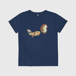 Детская футболка Ежик со спущенной лодкой