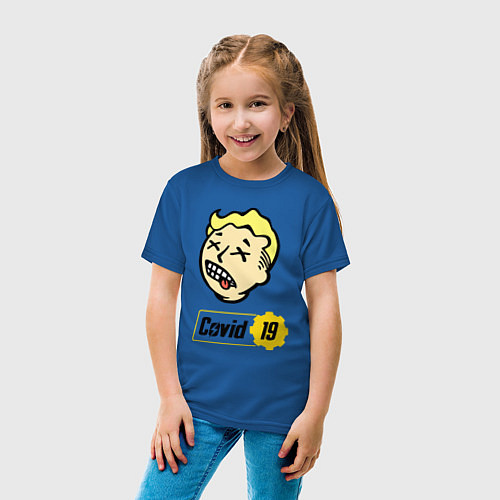 Детская футболка Vault boy - covid 19 / Синий – фото 4