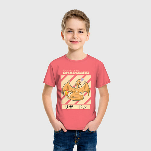 Детская футболка Покемоны Чаризард Charizard / Коралловый – фото 3