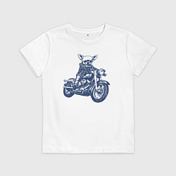 Детская футболка Чихуахуа байкер на мотоцикле