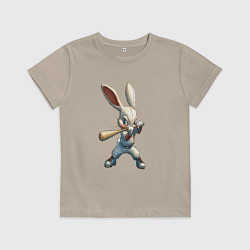 Детская футболка Бейсбольный зайчик