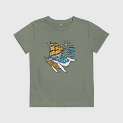 Детская футболка Парусник и кит