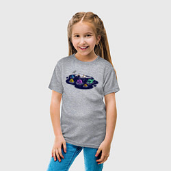 Футболка хлопковая детская Космическое плавание, цвет: меланж — фото 2