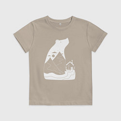 Детская футболка Домик и мишка