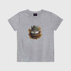 Детская футболка Серый волк в шапке и шарфе