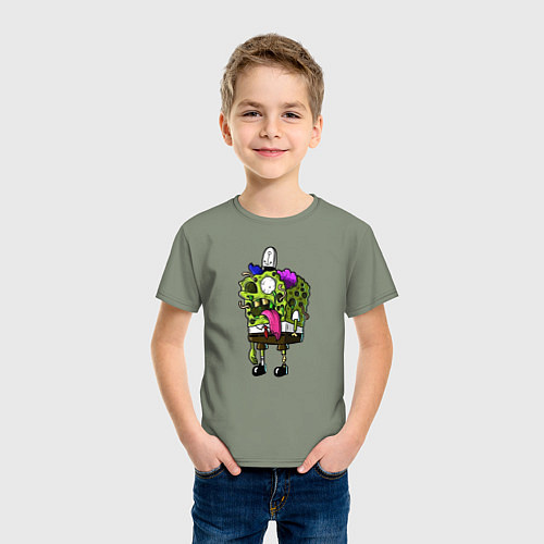 Детская футболка Спанч Боб - зомби / Авокадо – фото 3