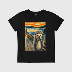 Детская футболка Ёжик кричит на картине Эдварда Мунка - мем искусст