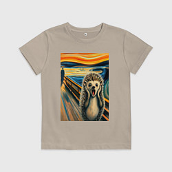 Детская футболка Ёжик кричит на картине Эдварда Мунка - мем искусст