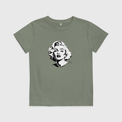 Детская футболка Мэрилин Монро в черно белом цвете
