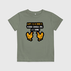 Детская футболка Жизнь лучше когда вокруг курицы
