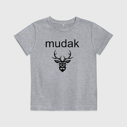 Футболка хлопковая детская Олень в очках - мудак, цвет: меланж