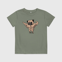 Детская футболка Мопс качок