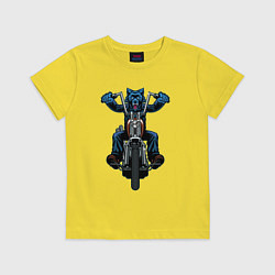 Детская футболка Волк байкер