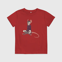 Детская футболка Мышь занимается йогой