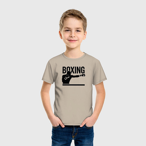 Детская футболка Боксер boxing / Миндальный – фото 3