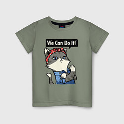 Детская футболка We can do it - cat