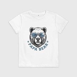 Детская футболка Папа медведь в очках