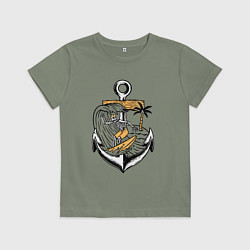 Детская футболка Скелетик серфер