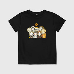 Футболка хлопковая детская Exo милые персонажи, цвет: черный
