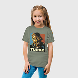 Футболка хлопковая детская Tupac - all eyez on me, цвет: авокадо — фото 2